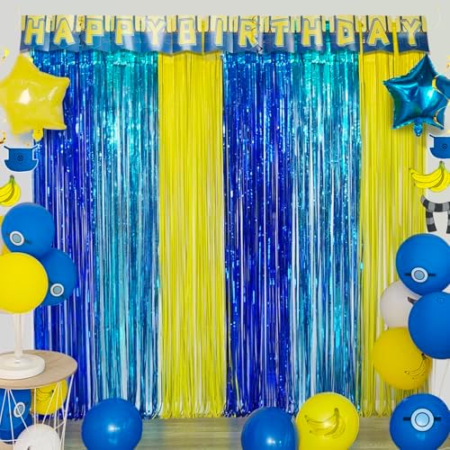 Yellow Jeans Cartoon Themed Photo Booth Curtain