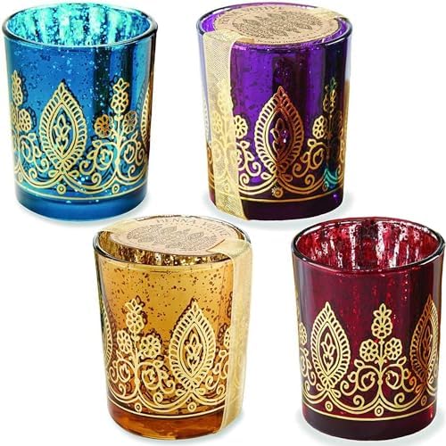 Kate Aspen Indian Jewel Henna Candle Holders Set of 4