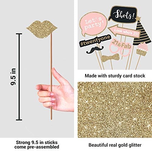 Perfect Occasion 21st Birthday Photo Booth Props Set of 30