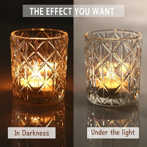 24pcs Clear Votive Candle Holders - 2x25 Inch Glass Holders for Wedding Centerpieces