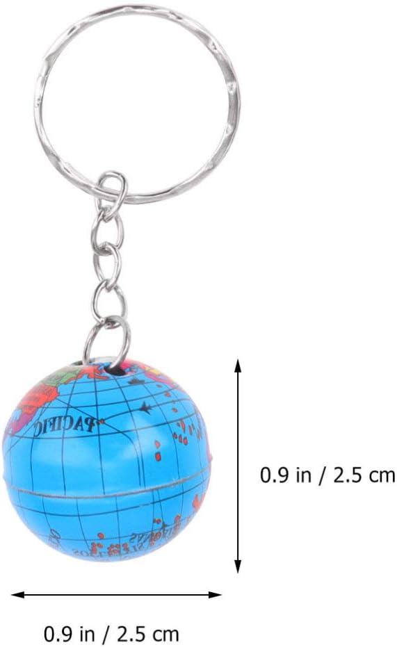 12Pcs Tinplate Globe Keychains with Mini World Planets