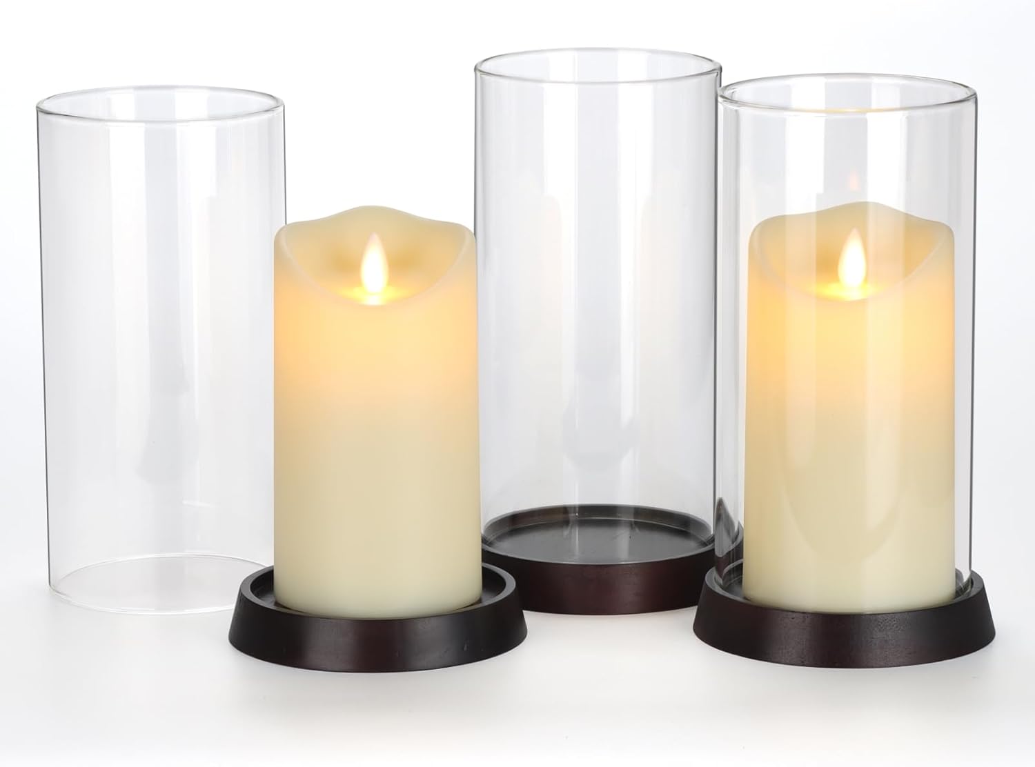 Joyben Hurricane Candle Holder Sleeve 3PCS 4 Wide 8 Tall
