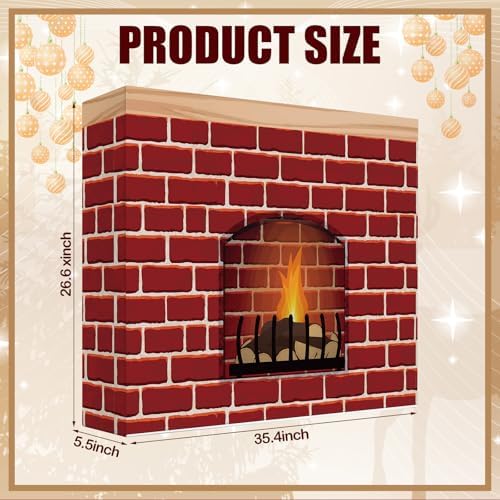 Zhanmai Christmas Faux Fireplace 2 Pcs Decor Prop