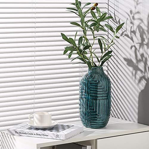 Hjn Ceramic Teal Vase 106 Height Modern Decor