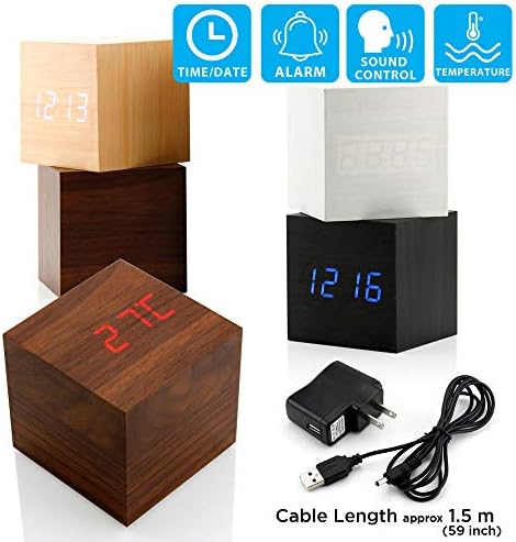 Gearonic Digital Alarm Clock with USB LED Light and Charger