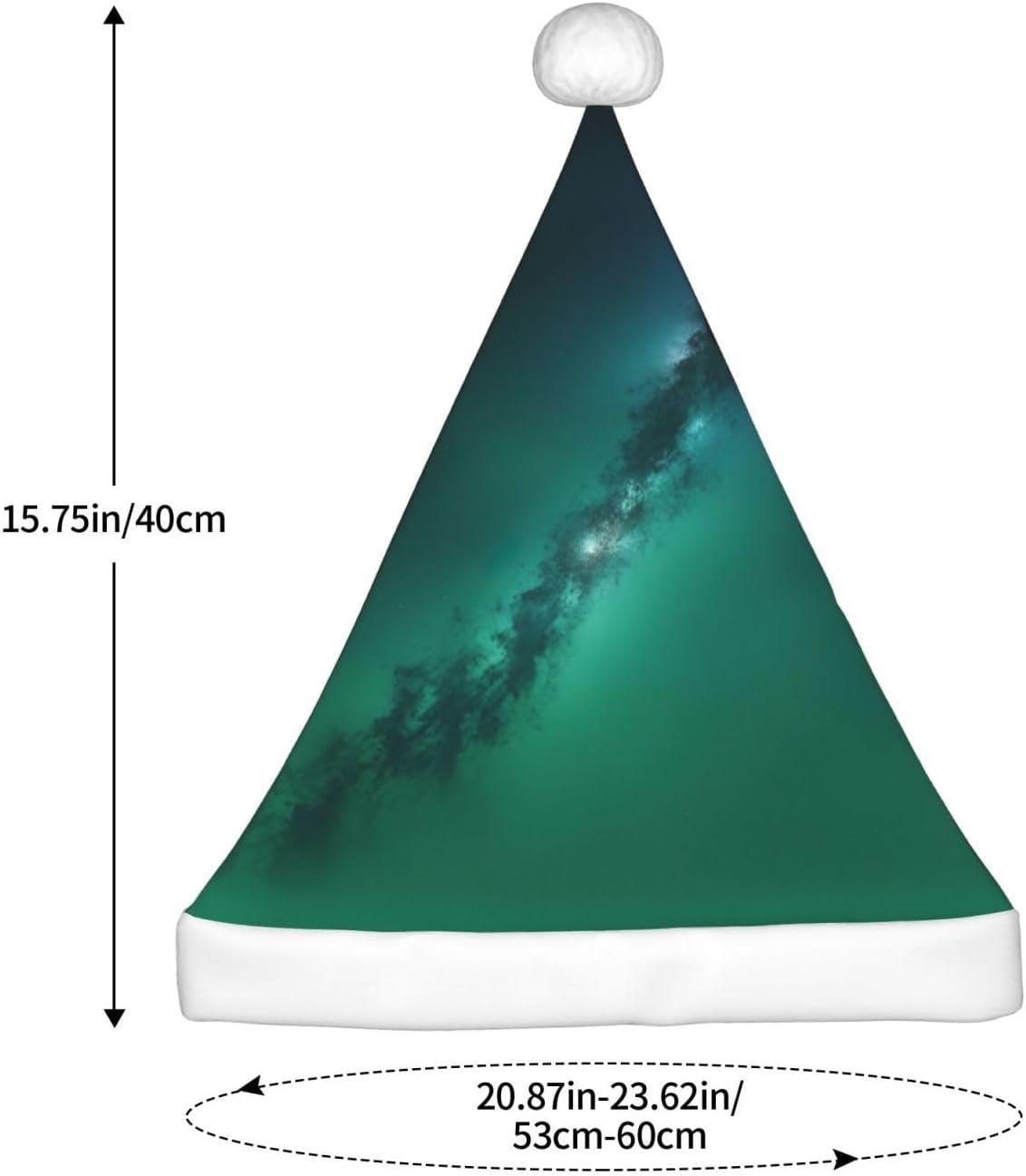 Galaxy Green Santa Hat Personalized Funny Christmas Headwear for Women