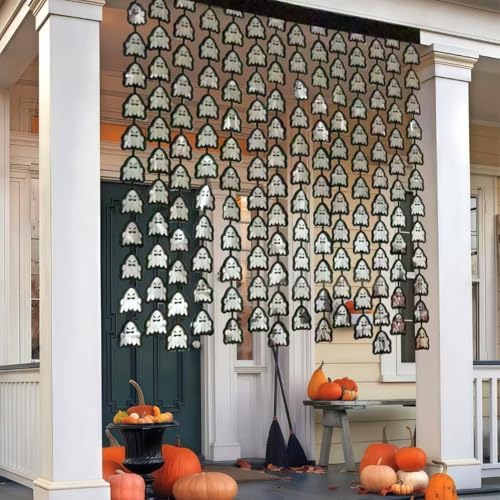 Otalibo Halloween Ghost Foil Curtains 2 Pack