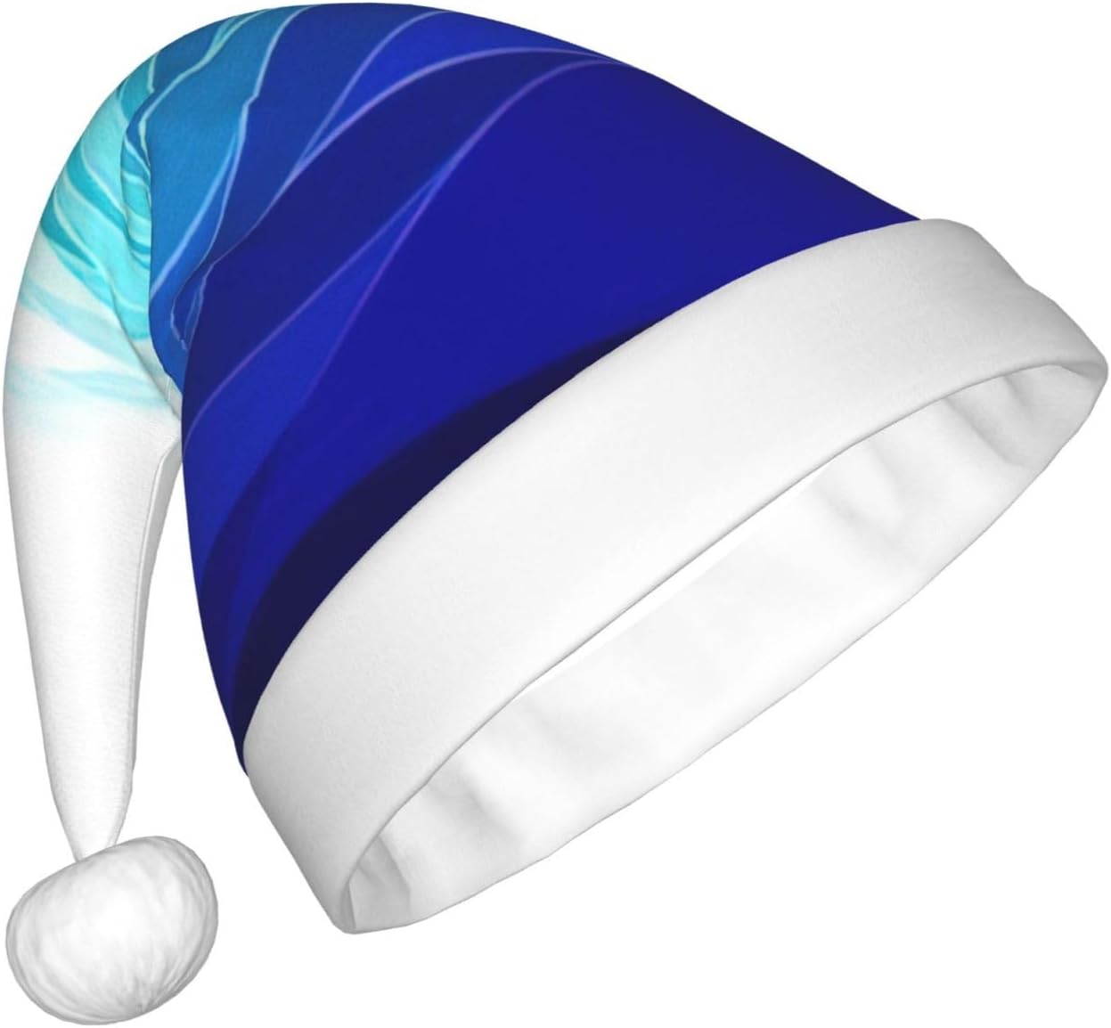 QinZheng Personalized Santa Hat with Ocean Waves Sailboat Design