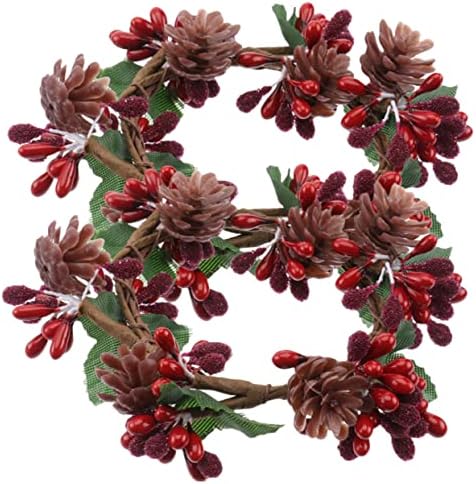 2pcs Berry Candle Simulation Wreaths for Christmas Decor