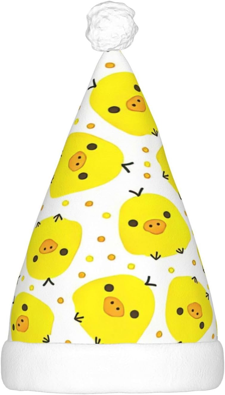 QINZHENG Yellow Chicken Santa Hat with LED Lights
