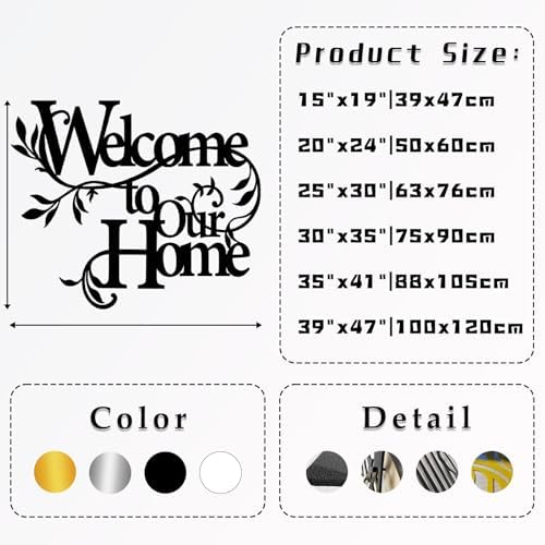 Welcome to Our Home Metal Wall Decor Sign