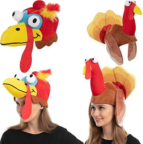 JOYIN 2PCS Silly Thanksgiving Turkey Cap Hats
