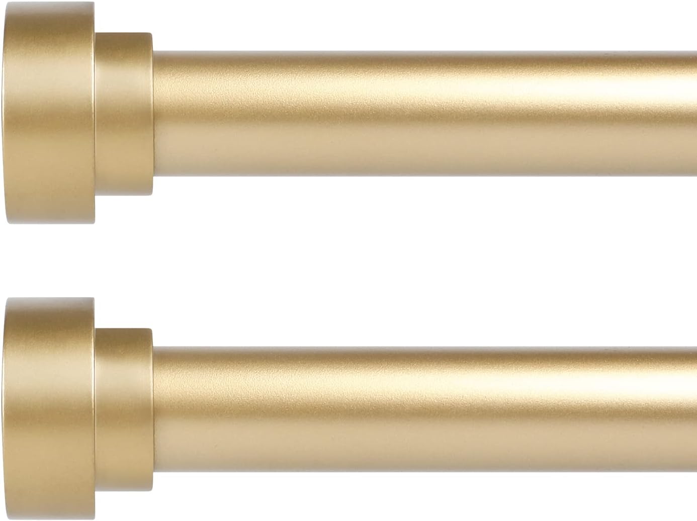 2 Pack Gold Curtain Rods 48-84 Inch 1 Inch Diameter Heavy Duty