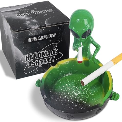 Cute Cool Hand-Painted Resin Ash Tray Green