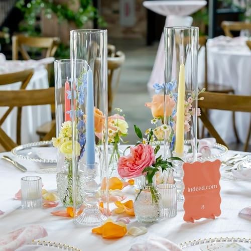 12 Pcs Hurricane Candle Holder Sleeve Clear Glass Cylinder Open Ends