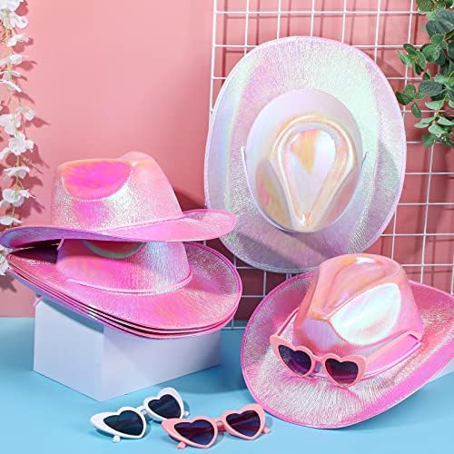 Leumoi 14 Pcs Holographic Bridal Cowgirl Party Set