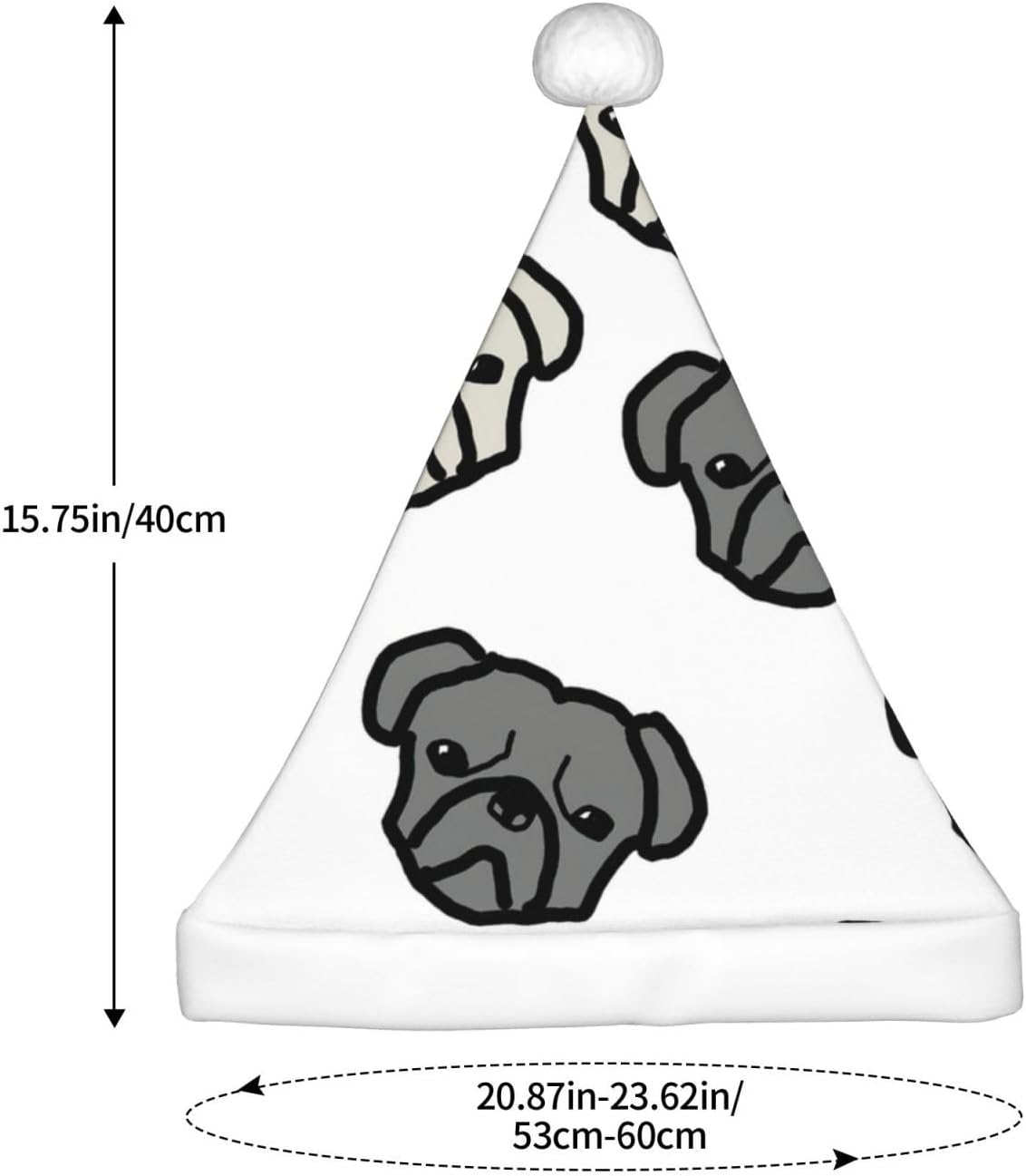 QINZHENG Personalized Santa Hat with Merican Dog Print