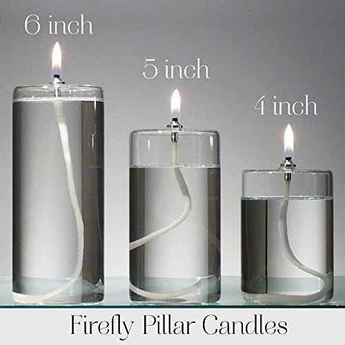 Firefly Dripless 6-Inch Refillable Glass Pillar Candle