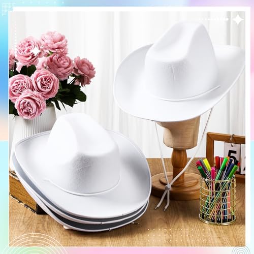 DIY White Cowboy Hats with Markers for Costume Parties