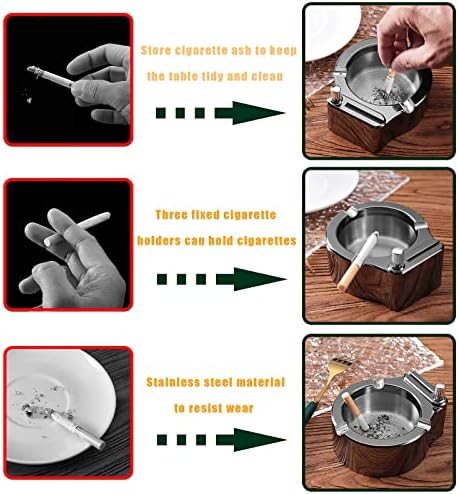 YUSUD Large Cigarette Ashtray with Match Lighter