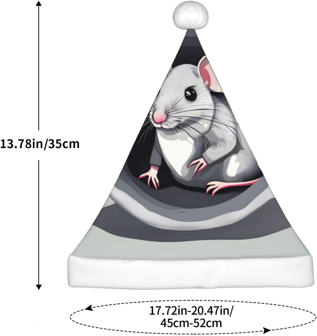 Christmas Hat Mouse in the Hole Plush Santa Headwear for Kids