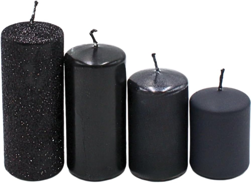 Tiered Advent Candles in Black 4 Sizes 5-10 cm High