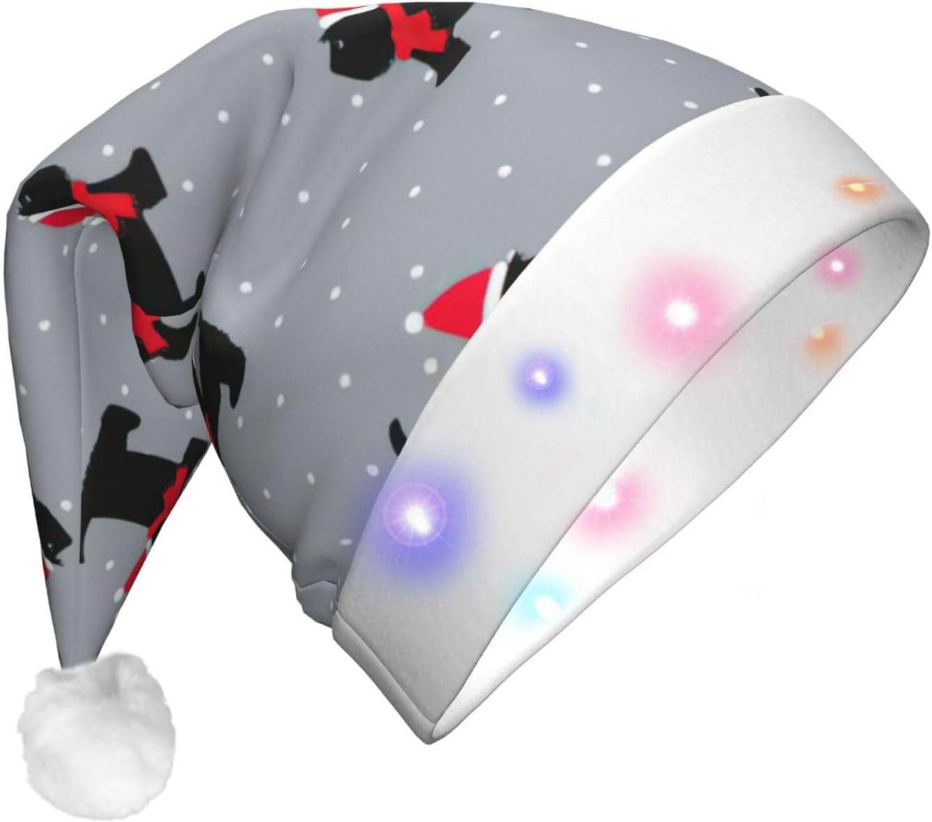 Cute Dogs Xmas Print Christmas Hat for Kids Adults Unisex