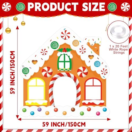 Large Christmas Gingerbread House Photo Booth Prop
