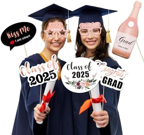 Konsait Rose Gold Graduation Photo Props 39 Count