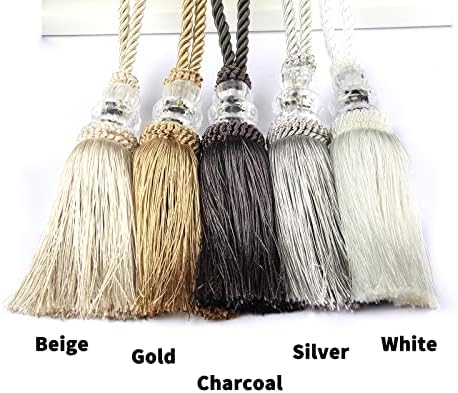 Curtain Tiebacks with Tassel 2 Pack Charcoal