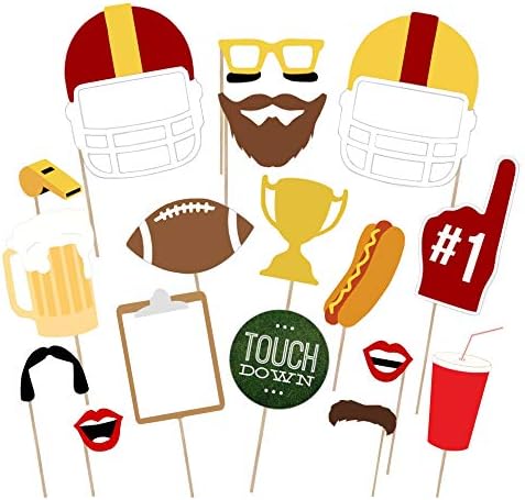 Football Photo Booth Props Kit - 17 Piece Set