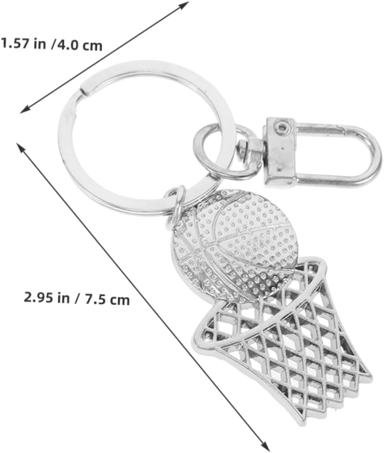 2Pcs Durable Basketball Keychain Pendant for Sports Fans