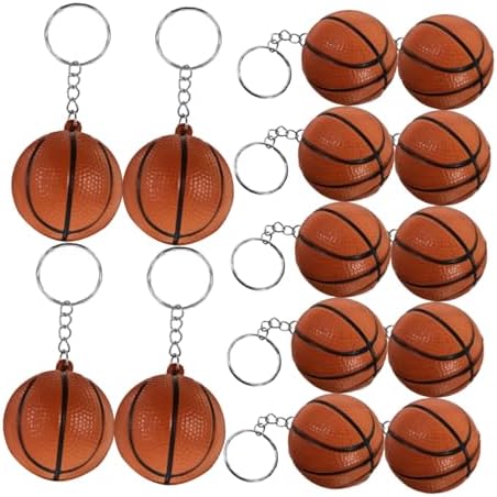 12Pcs Basketball PU Keychains for Backpacks and Bags