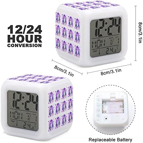 Oyihfvs White Unicorn Digital Alarm Clock with LED Light