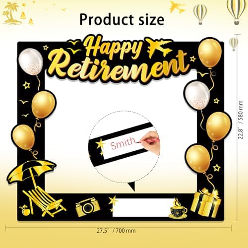 HOWAF Retirement Party Photo Booth Props Kit - 26pcs Selfie Props Frame