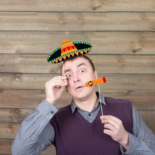 45Pcs Mexican Fiesta Photo Booth Props Kit