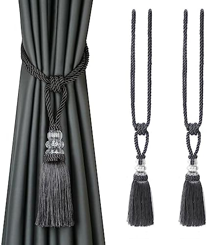 BEL AVENIR 2 Pack Crystal Curtain Tiebacks Holdbacks