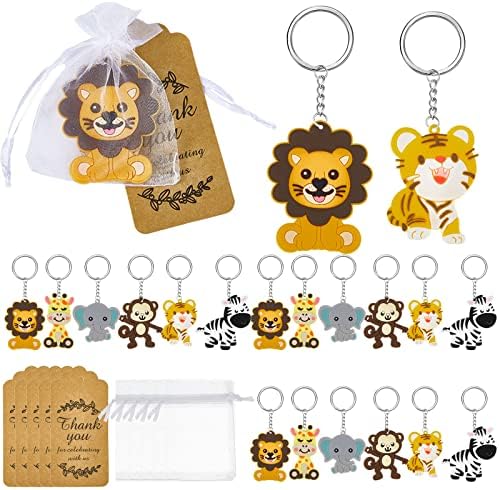 270 Pieces Jungle Animal Keychain Party Favor Set