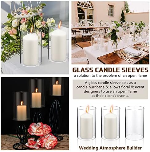 Yaomiao 6 Pcs Hurricane Glass Candle Holders