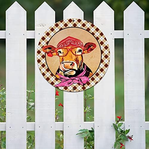 Retro Farmhouse Metal Sign with Farm Animals and Funny Designs