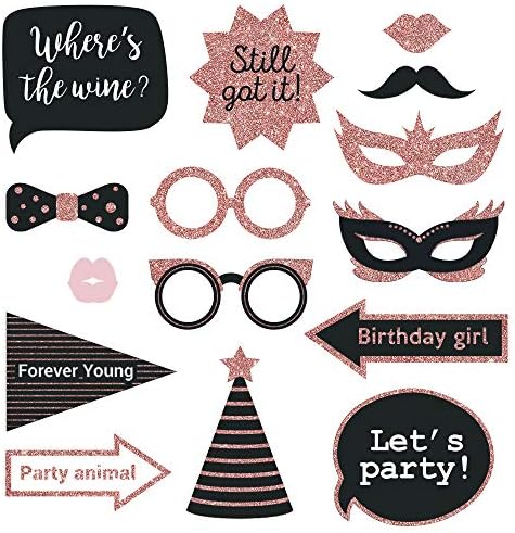 Fully Assembled Birthday Photo Booth Props 30 Piece Set