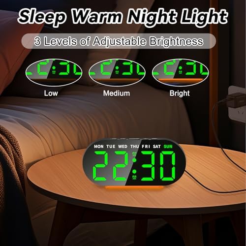 DTKID Digital Alarm Clock with Dual Alarms and Snooze
