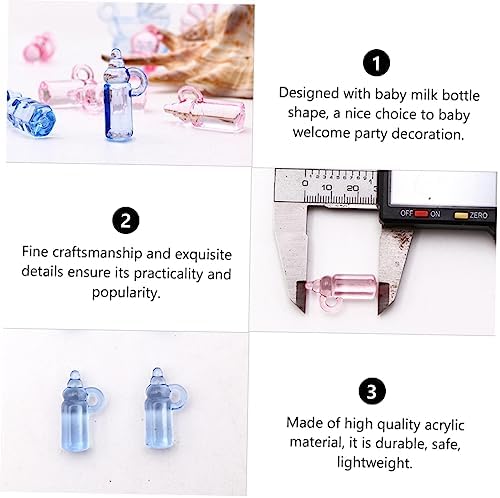 48pcs Transparent Milk Bottle Charms for Party Decor
