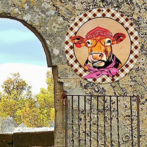 Retro Farmhouse Metal Sign with Farm Animals and Funny Designs