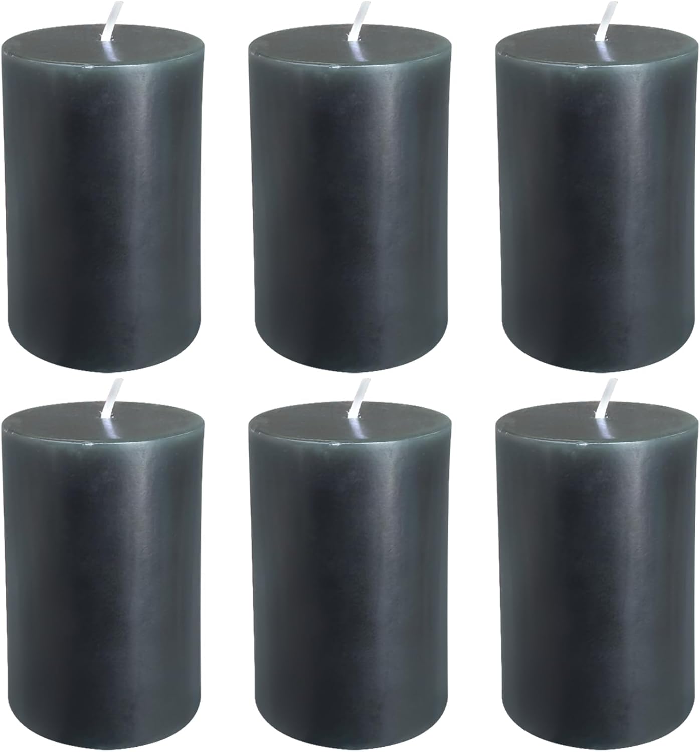 Zealxin 6 Pack 2x3 Inch Pillar Candles Grey Black Scented Votive