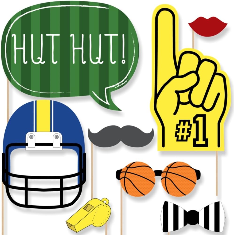 Big Dot of Happiness Sports Party Photo Booth Props Kit 20 Count