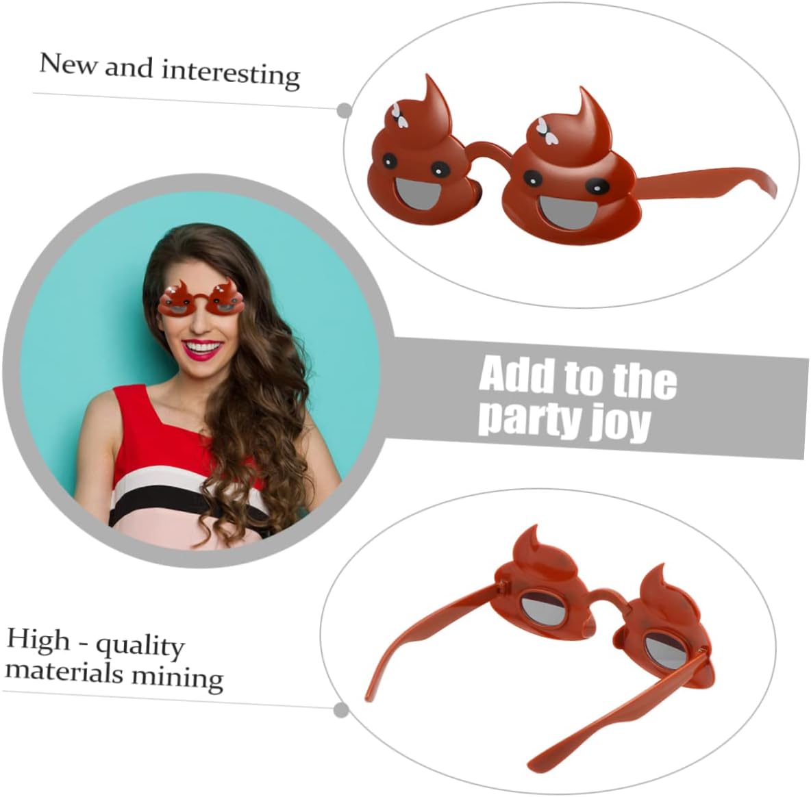TOYANDONA Funny Poo Shape Glasses for Party
