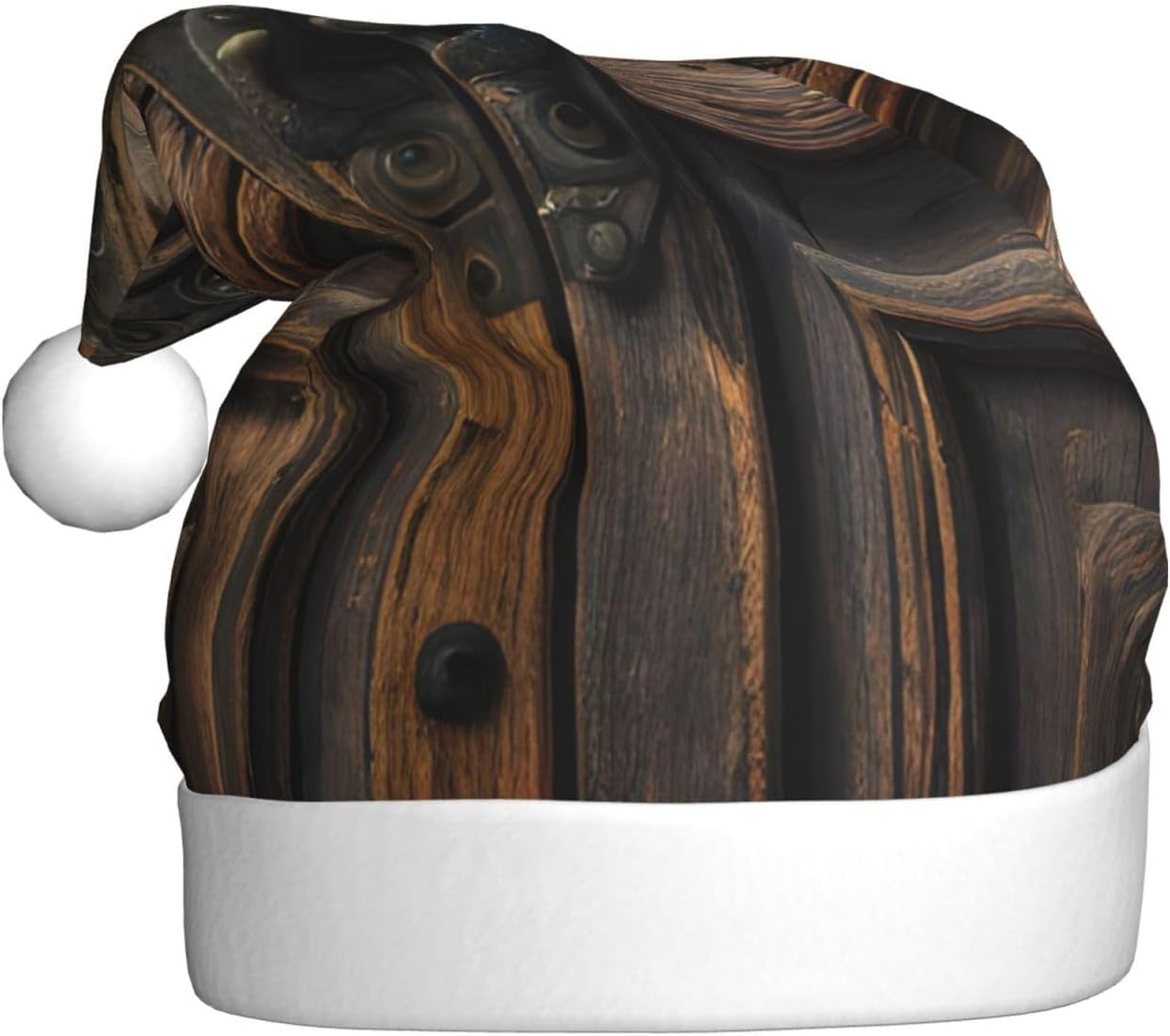 QINZHENG Rustic Antique Wooden Door Santa Hat