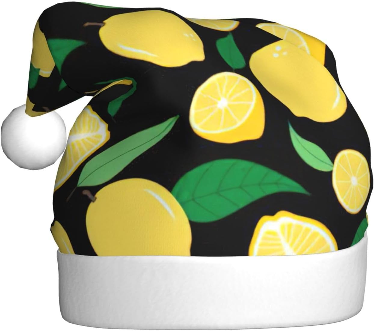 Personalized Santa Hat with Lemon Print for Women