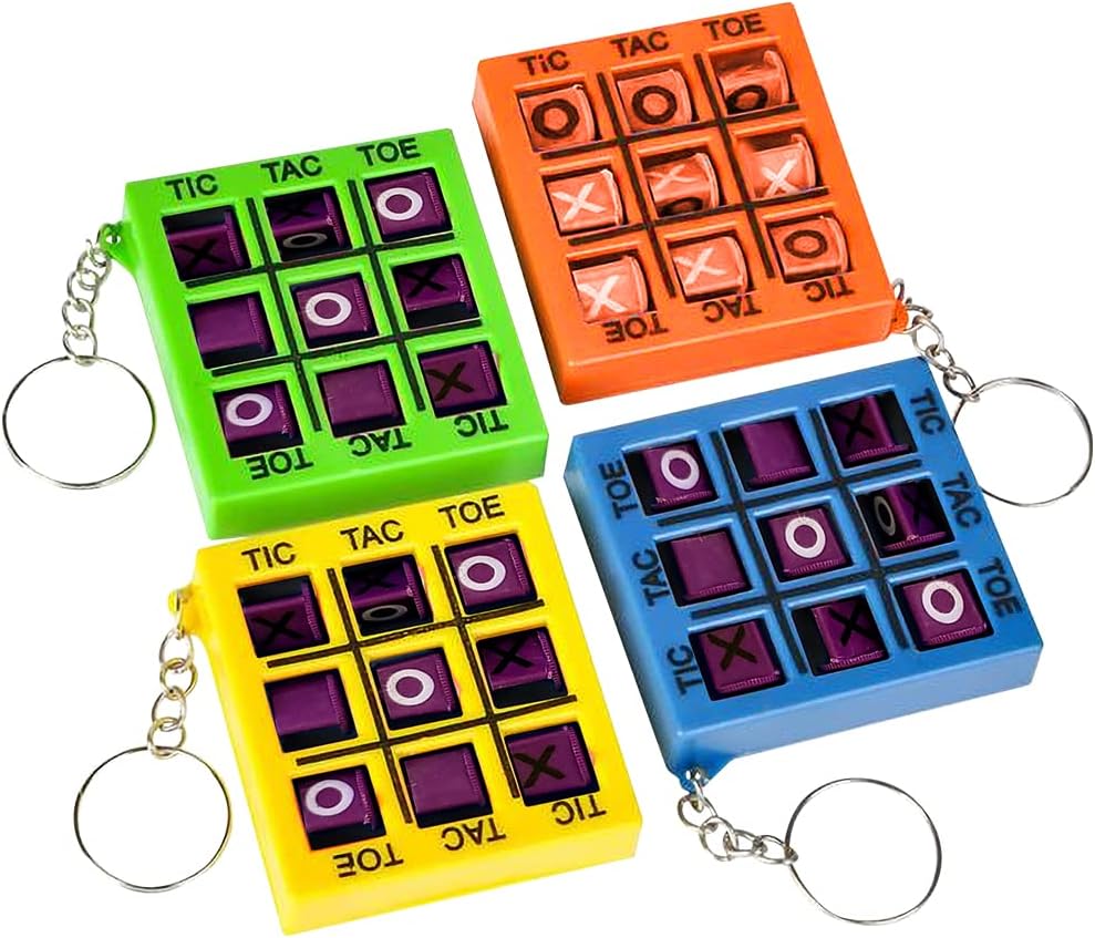 ArtCreativity 2 Inch Tic Tac Toe Keychains Set of 12